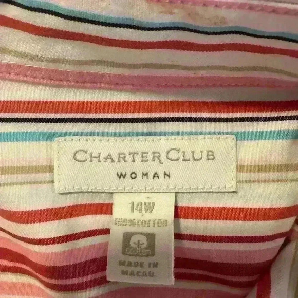 Women’s Striped Charter Club Button Down - Picture 3 of 6
